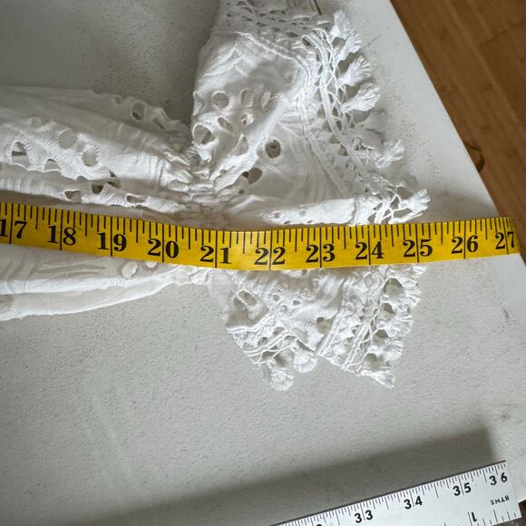 WAIMARI Cotton Eyelet Maxi Dress XS White Ruffle Lace La Perla Peasant Boho - Picture 13 of 16